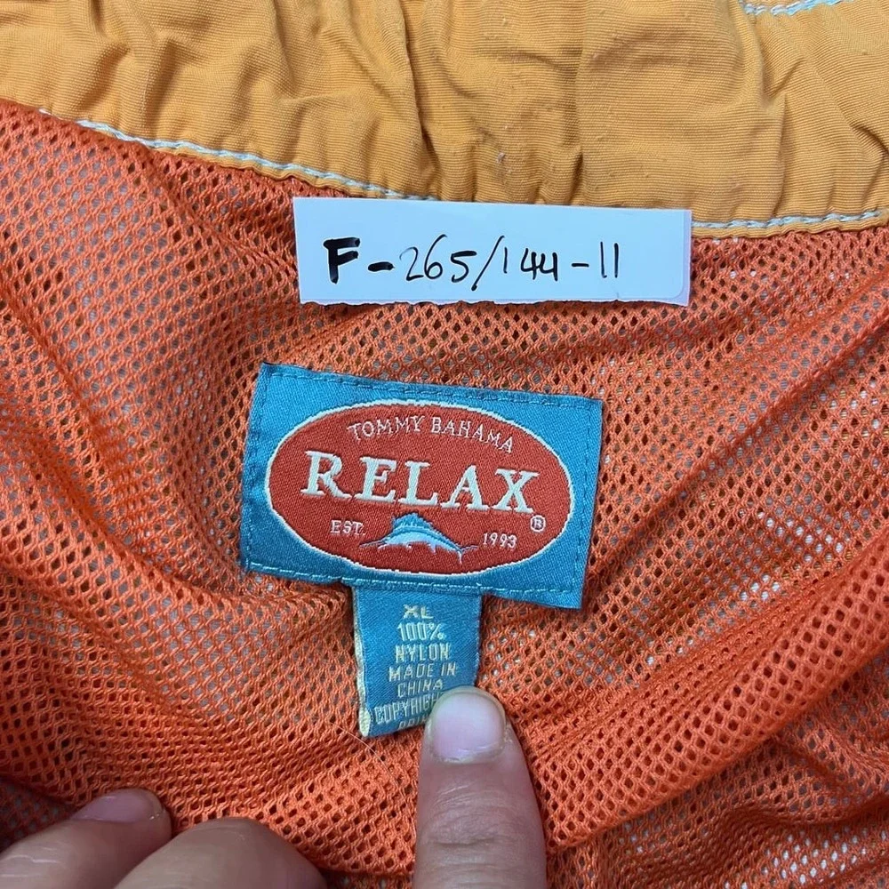 Tommy Bahama Relax Swim Trunks XL‎ Paisley Floral Board Shorts Orange Blue